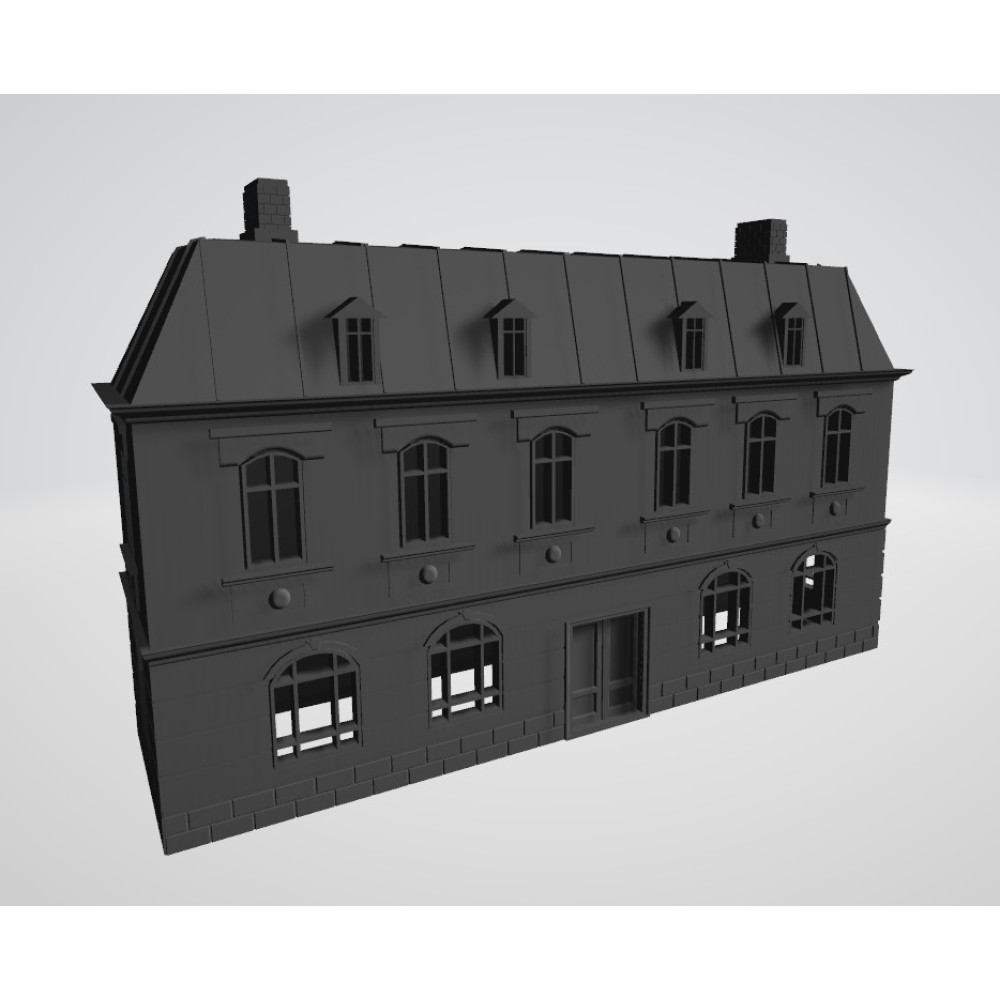 Two-Story European Public Building | Printable Diorama & Tabletop Scenery